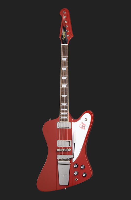 Epiphone 'Inspired by Gibson' 1963 Firebird, V Maestro Vibrola, Ember Red.