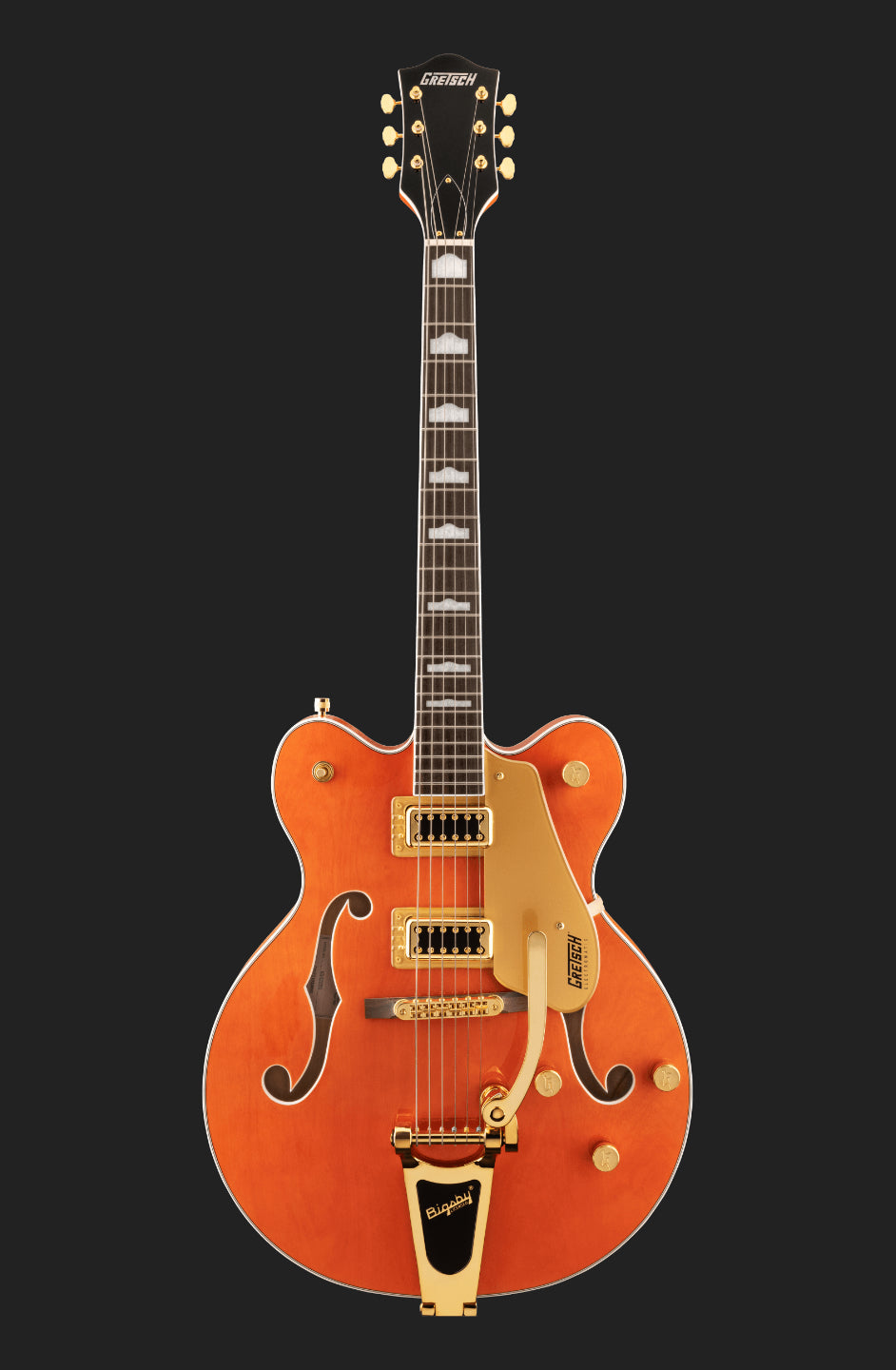 Gretsch G5422TG Electromatic® Classic Hollow Body Double-Cut with Bigsby® and Gold Hardware, Laurel Fingerboard, Orange Stain