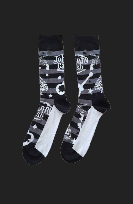 Johnny Cash Guitars 'N' Guns Socks UK 7-11