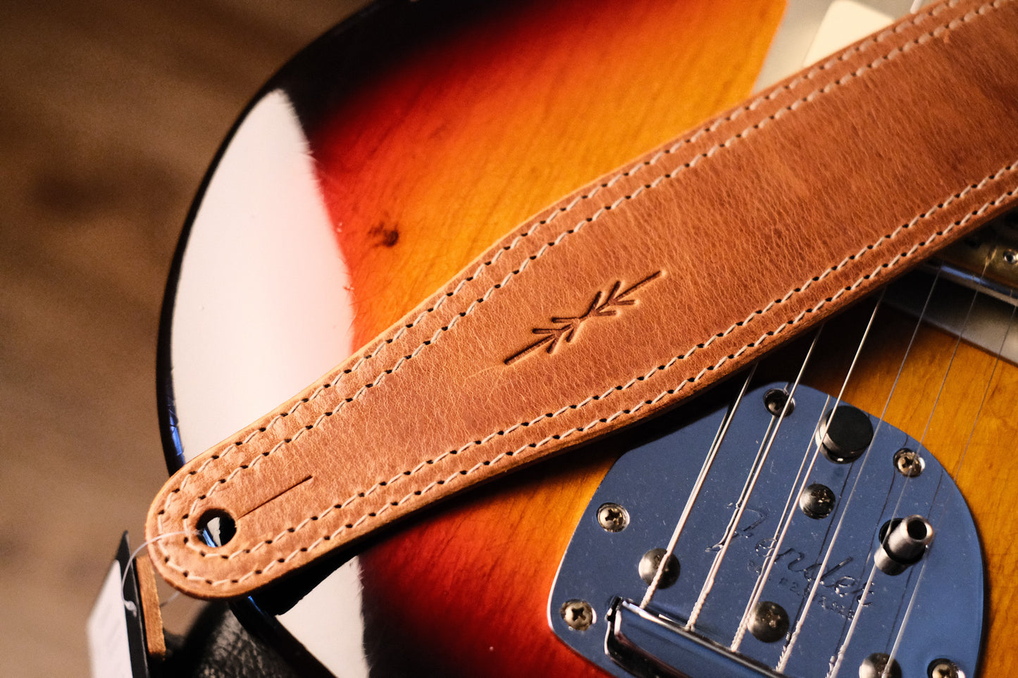 Pinegrove Leather GS41 Standard Guitar Strap Tan